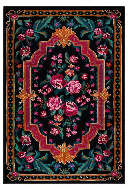 Arte DS063 Çiçek Desenli Klasik Desenli Dekoratif Dokuma Halı