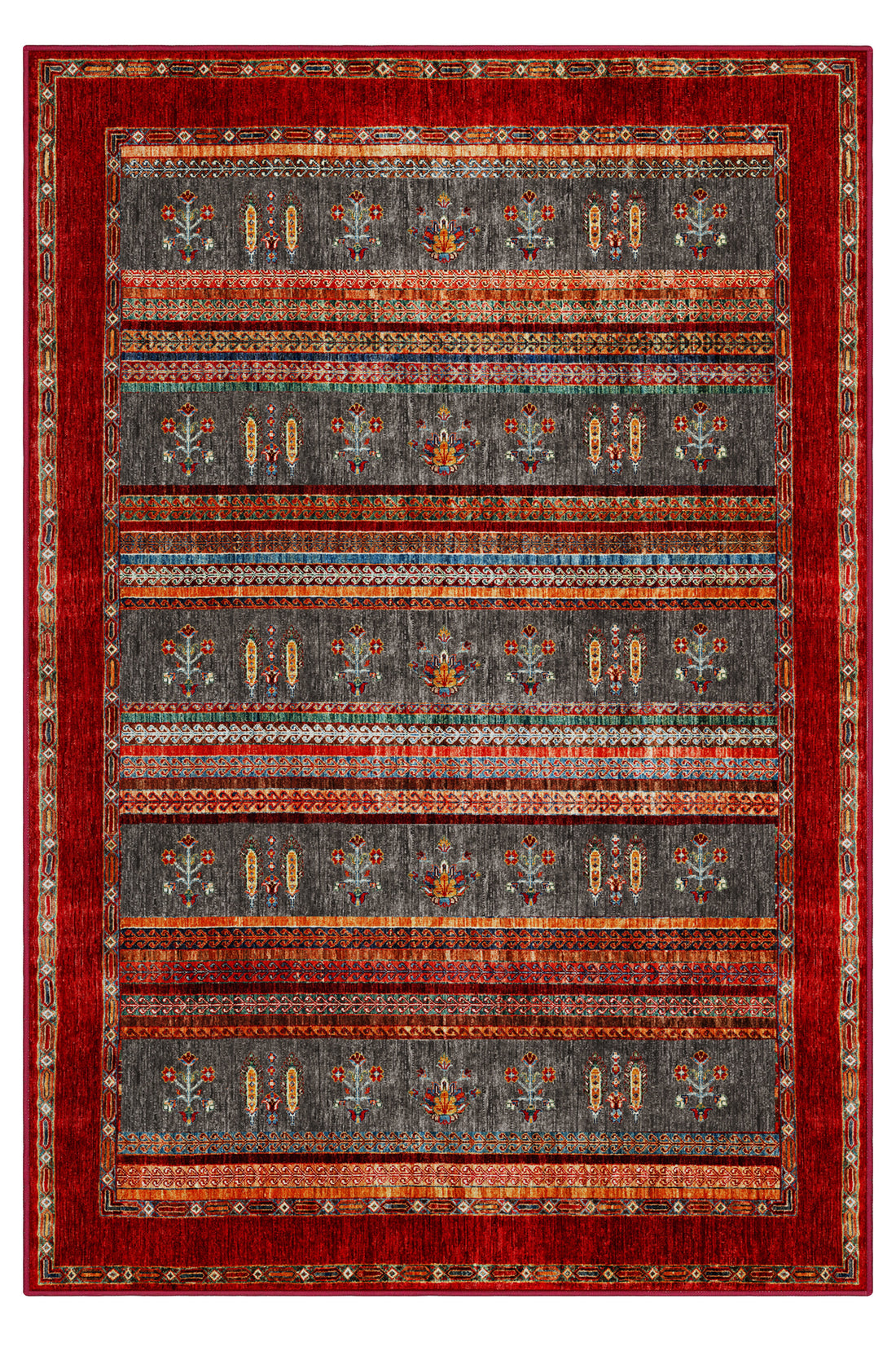 Arte DS074 Vintage Çiçek Figürlü Dekoratif Dokuma Halı