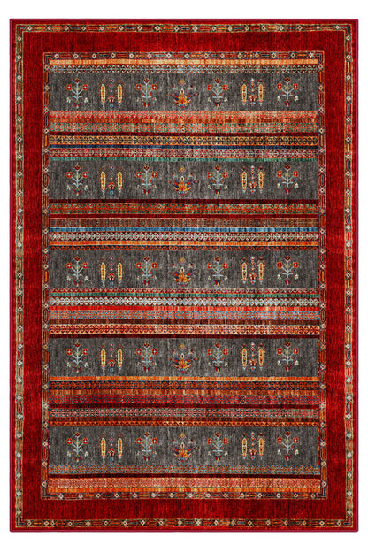 Arte DS074 Vintage Çiçek Figürlü Dekoratif Dokuma Halı