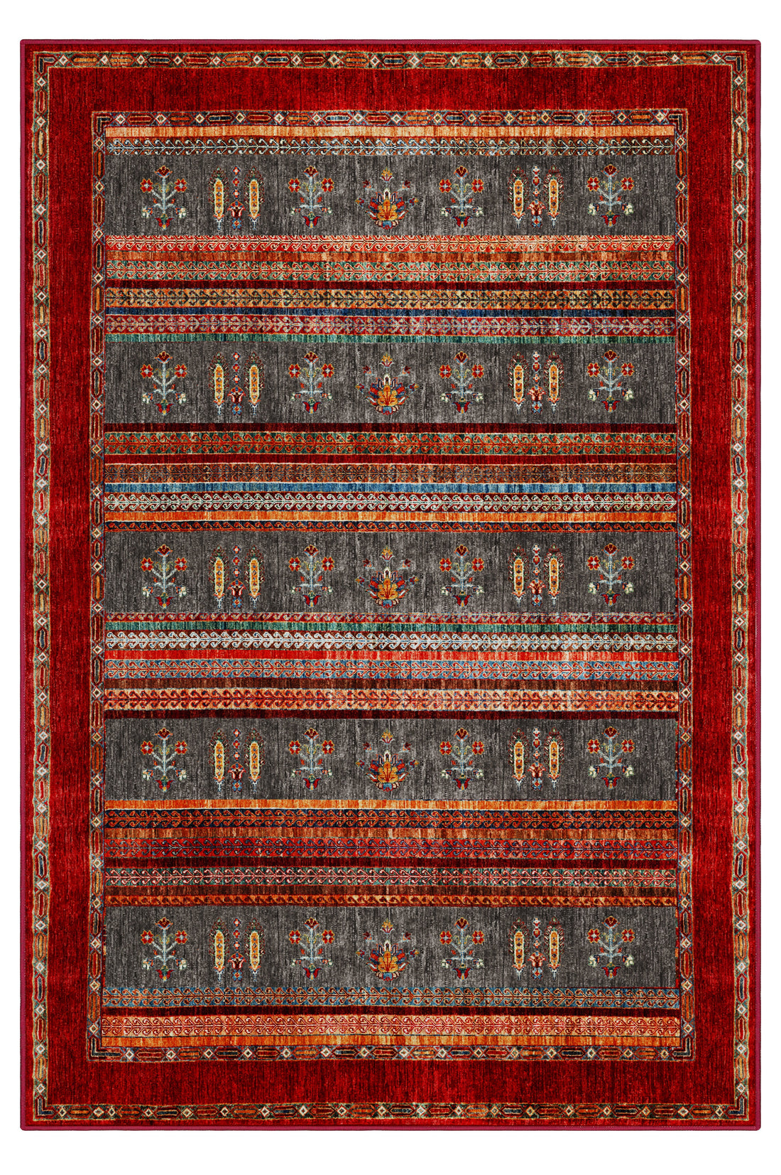 Arte DS074 Vintage Çiçek Figürlü Dekoratif Dokuma Halı