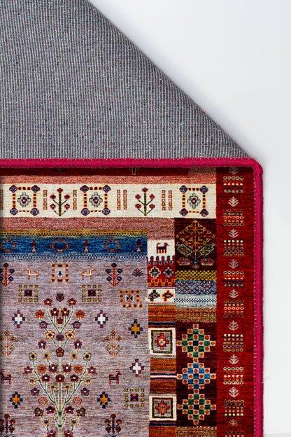Arte DS077 Vintage Çiçek Figürlü Dekoratif Dokuma Halı