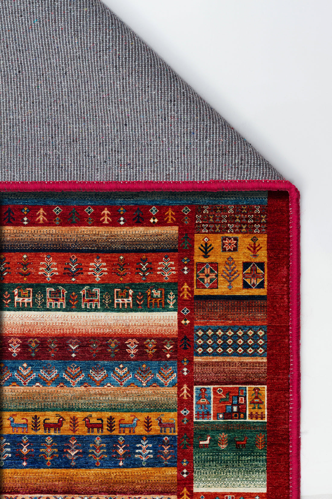 Arte DS078 Vintage Hayvan Ağaç Figürlü Dekoratif Dokuma Halı