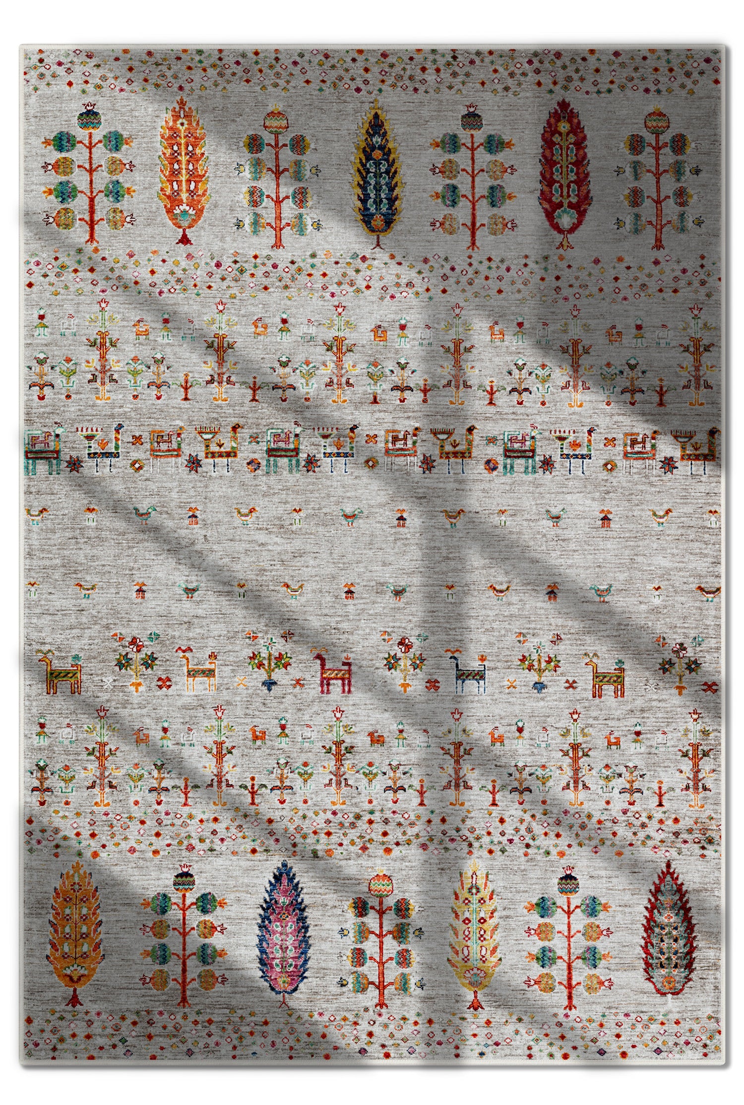 Arte DS086 Ağaç Hayvan Figürlü Dekoratif Dokuma Halı