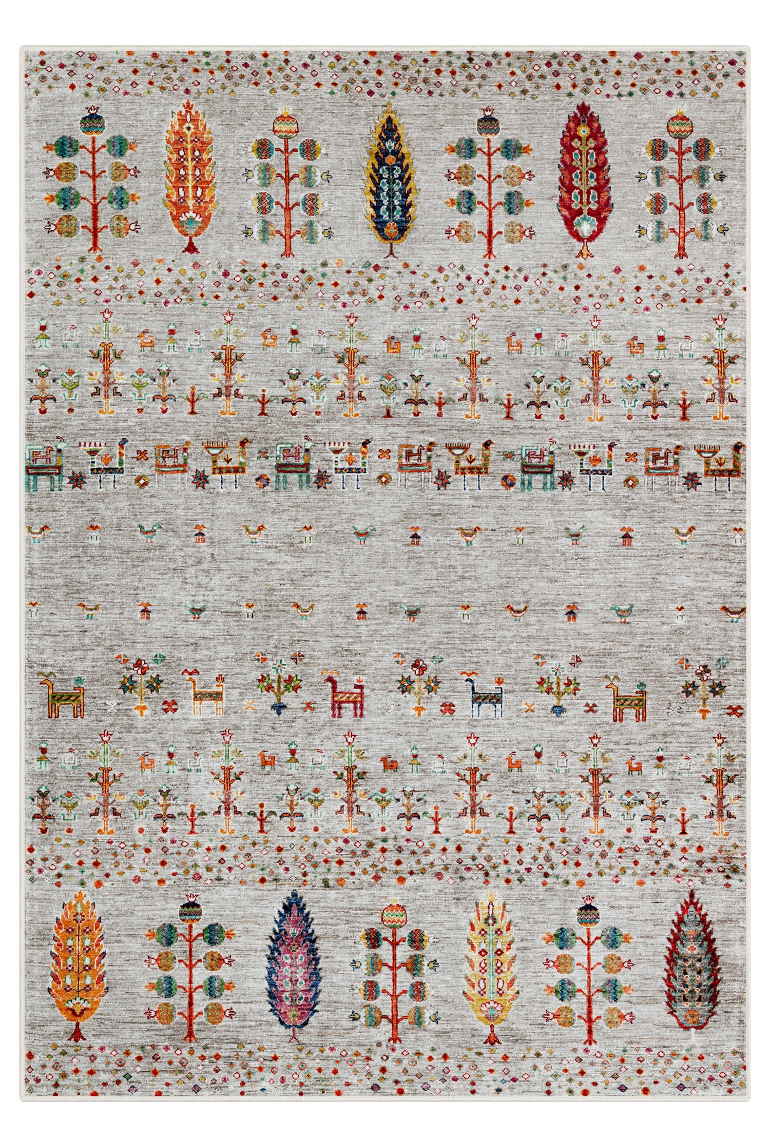 Arte DS086 Ağaç Hayvan Figürlü Dekoratif Dokuma Halı