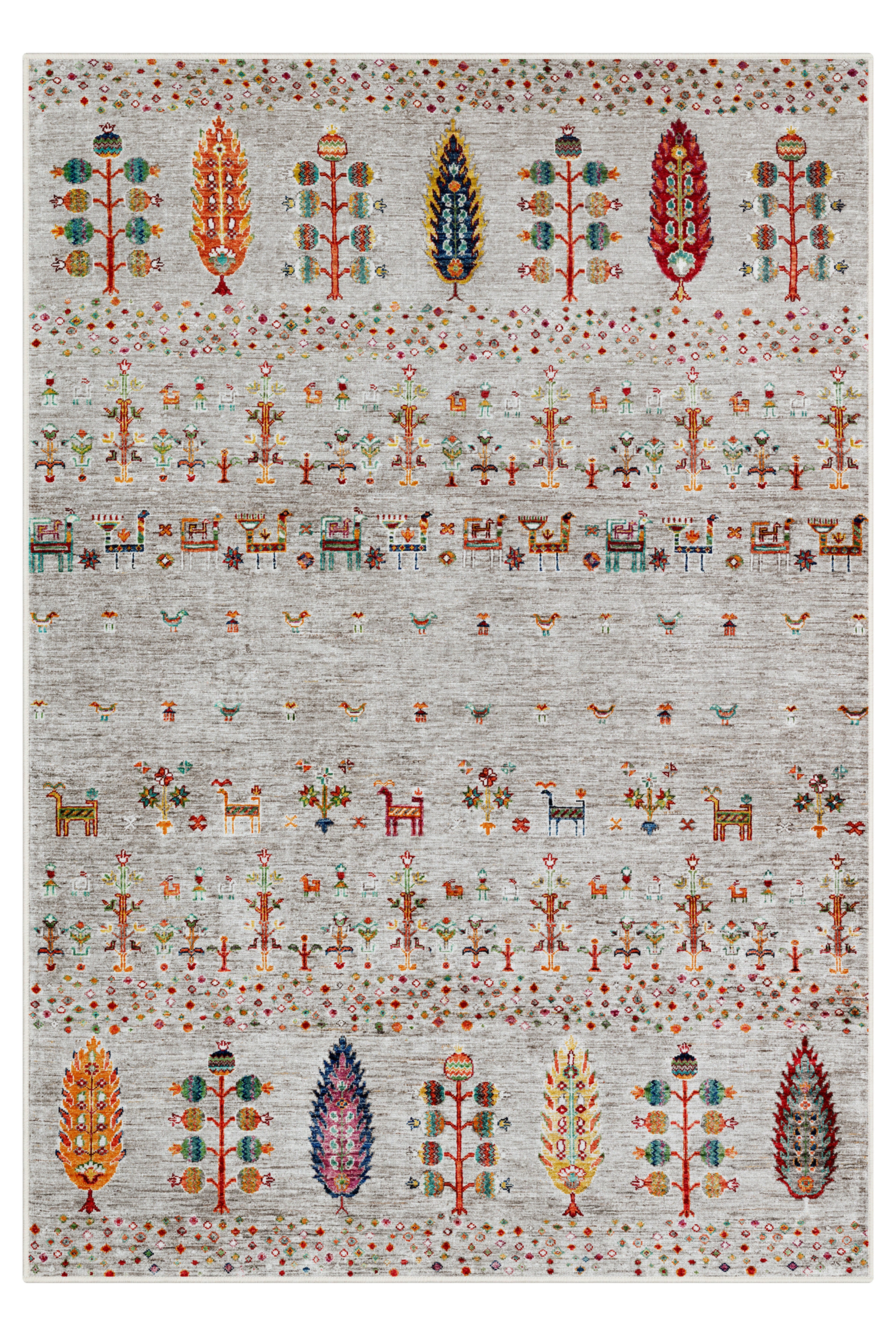 Arte DS086 Ağaç Hayvan Figürlü Dekoratif Dokuma Halı