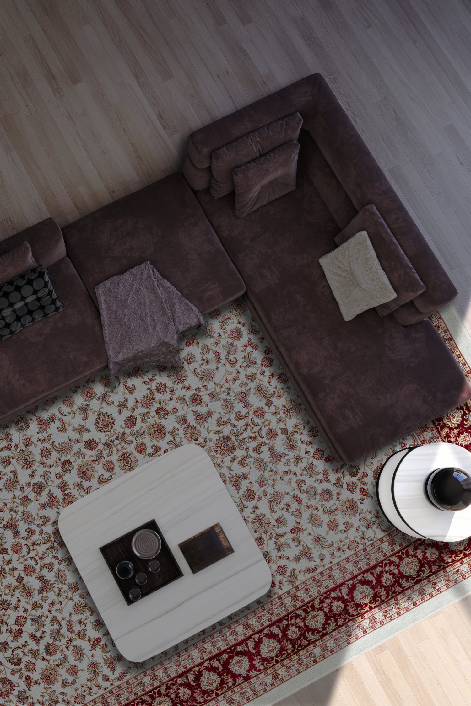 Arte DS247 Klasik Çiçek Figürlü Dekoratif Dokuma Halı