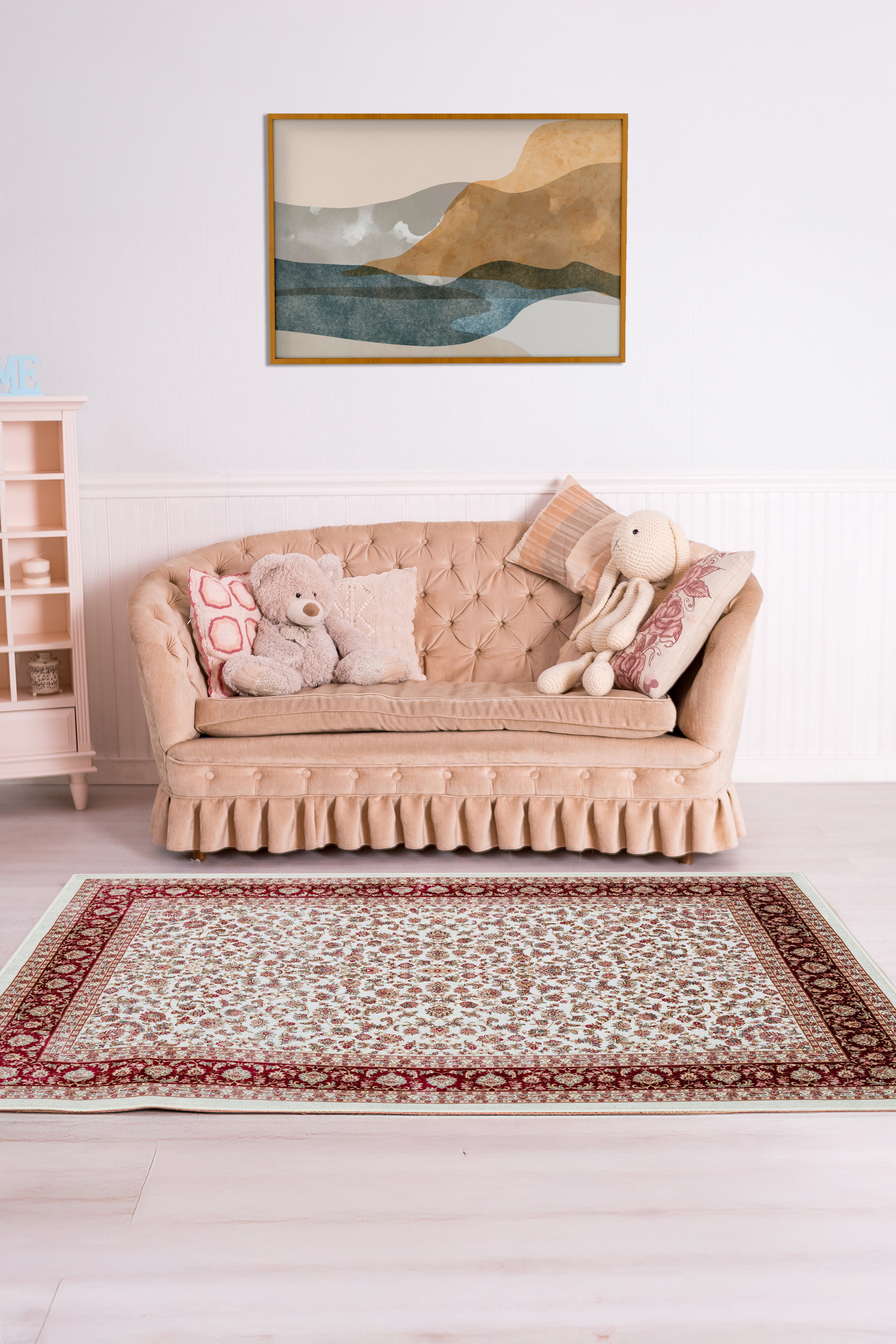 Arte DS247 Klasik Çiçek Figürlü Dekoratif Dokuma Halı