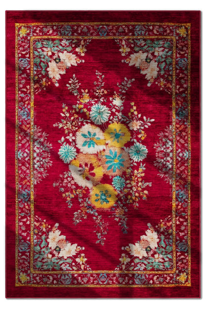 Arte DS303 Çiçekli Klasik Desenli Dekoratif Dokuma Halı