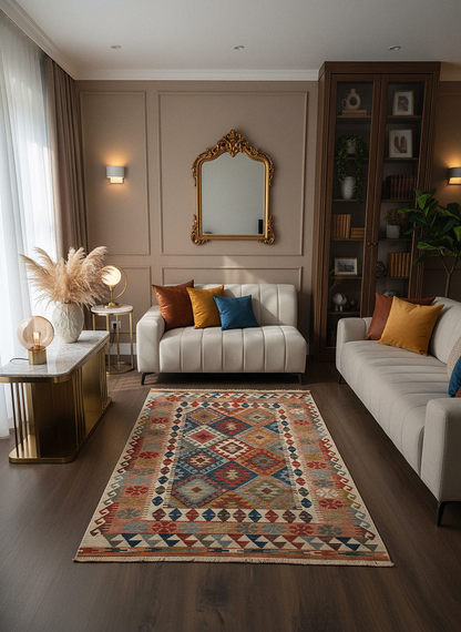 Etnik ES6 - Etnik Desenli Dokuma Kilim Mutfak Balkon Koridor Halısı
