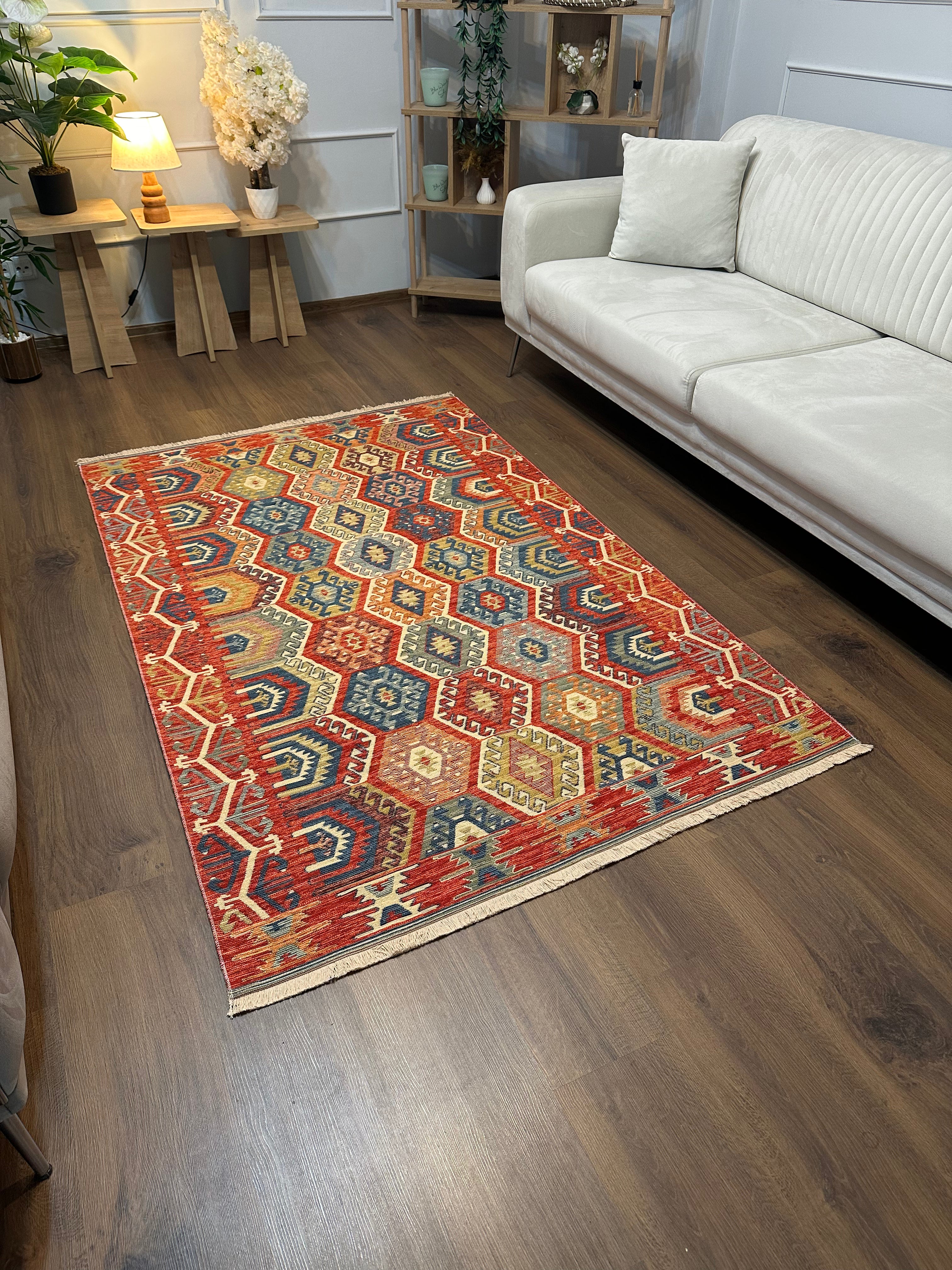 Etnik ES4 - Etnik Desenli Dokuma Kilim Mutfak Balkon Koridor Halısı