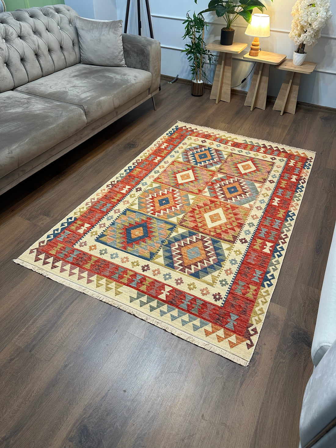 Etnik ES5 - Etnik Desenli Dokuma Kilim Mutfak Balkon Koridor Halısı