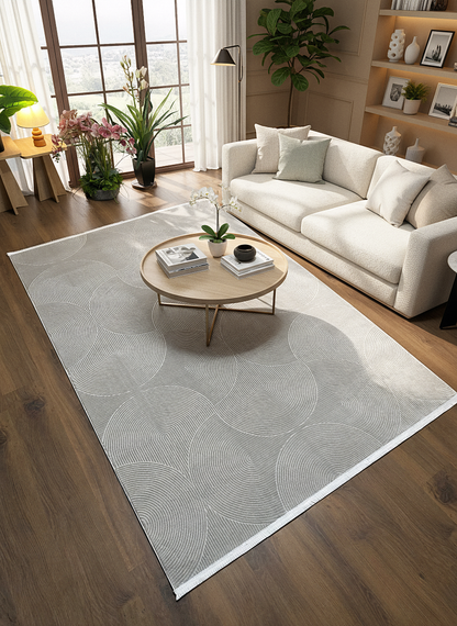 GENOA A-F1015 GRİ Yumuşak Sık Dokuma Modern Salon Koridor Halısı