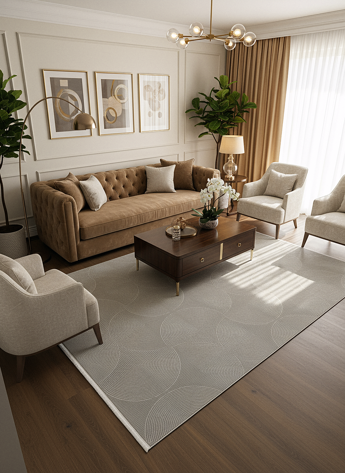 GENOA A-F1015 GRİ Yumuşak Sık Dokuma Modern Salon Koridor Halısı
