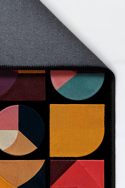 Arte HD007 Geometrik Modern Desenli Renkli Dekoratif Dokuma Halı