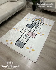 SEKSEK OMNİ - %100 Pamuk Dokuma Taban Makinede Yıkanabilir Kaymaz Halı