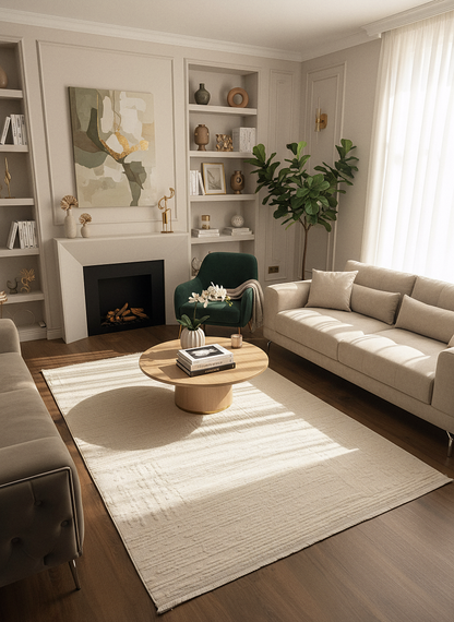 İCON A-5307 KREM Modern Geometrik Desenli Salon Koridor Mutfak Halısı