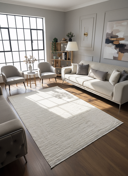 İCON A-5307 KREM Modern Geometrik Desenli Salon Koridor Mutfak Halısı
