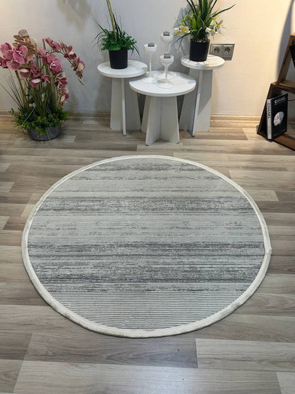SÜMER KP-168 GRİ  Sentetik Bambu Parlak Saten Salon Koridor Mutfak Halısı-KP