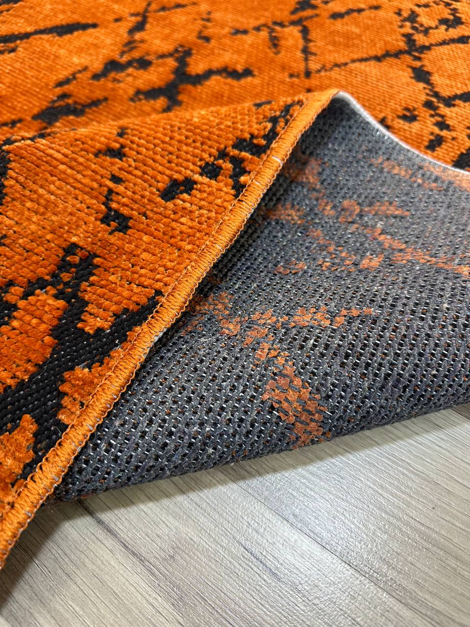 ŞÖNİL HİTİT KİREMİT Kaymaz Taban İskandinav Desenli Salon Koridor Mutfak Şönil Kilim Dokuma Halı-KP
