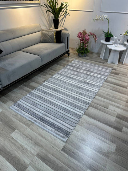 İCON G73 GRİ Kabartmalı Modern İskandinav Desenli Salon ve Koridor Halısı-KP