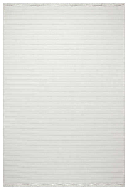 MİLAS T-JP55 KREM Kabartmalı Modern Geometrik Desenli Salon Koridor Mutfak Halısı