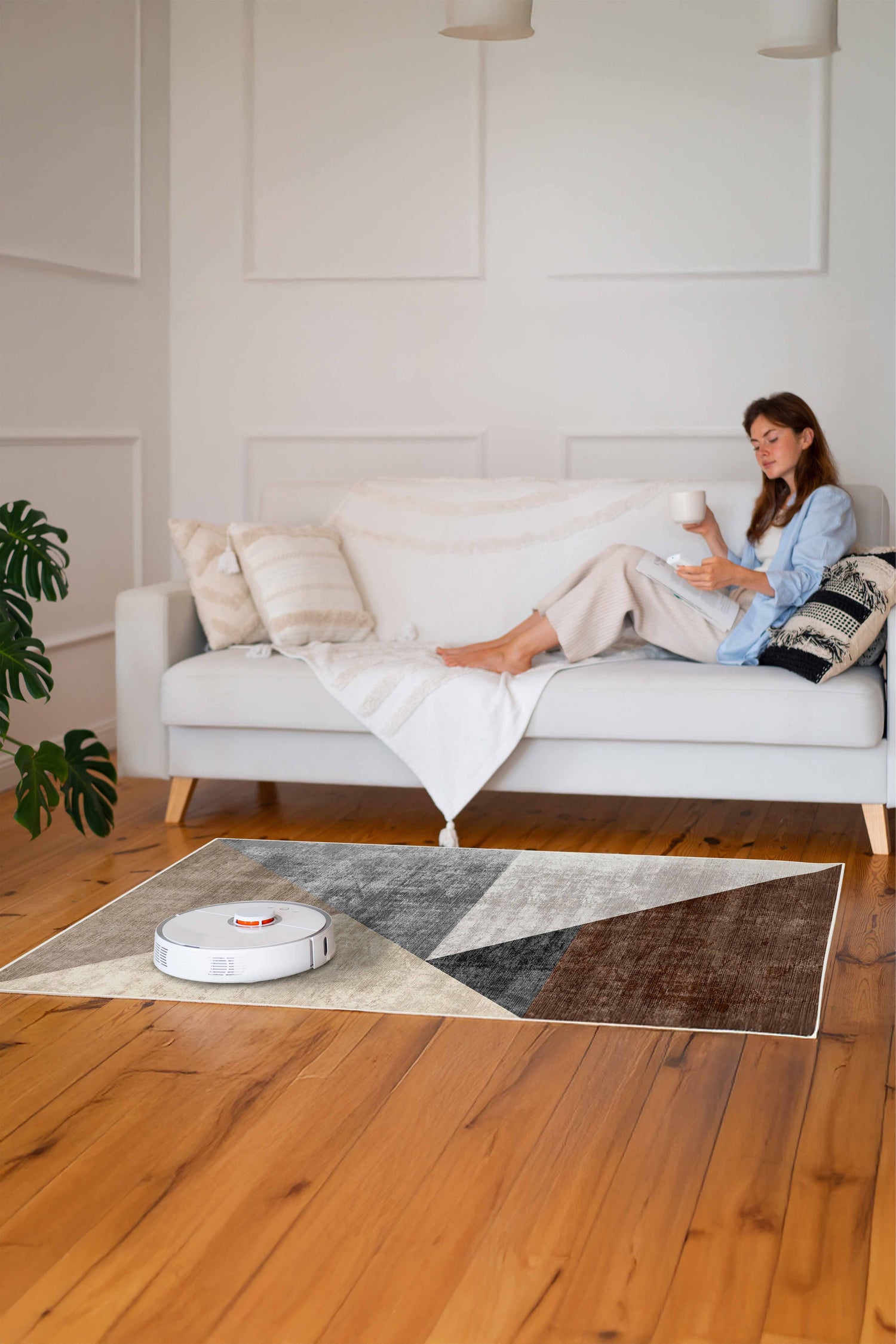 Arte DS268 Modern Geometrik Desenli Dekoratif Dokuma Halı