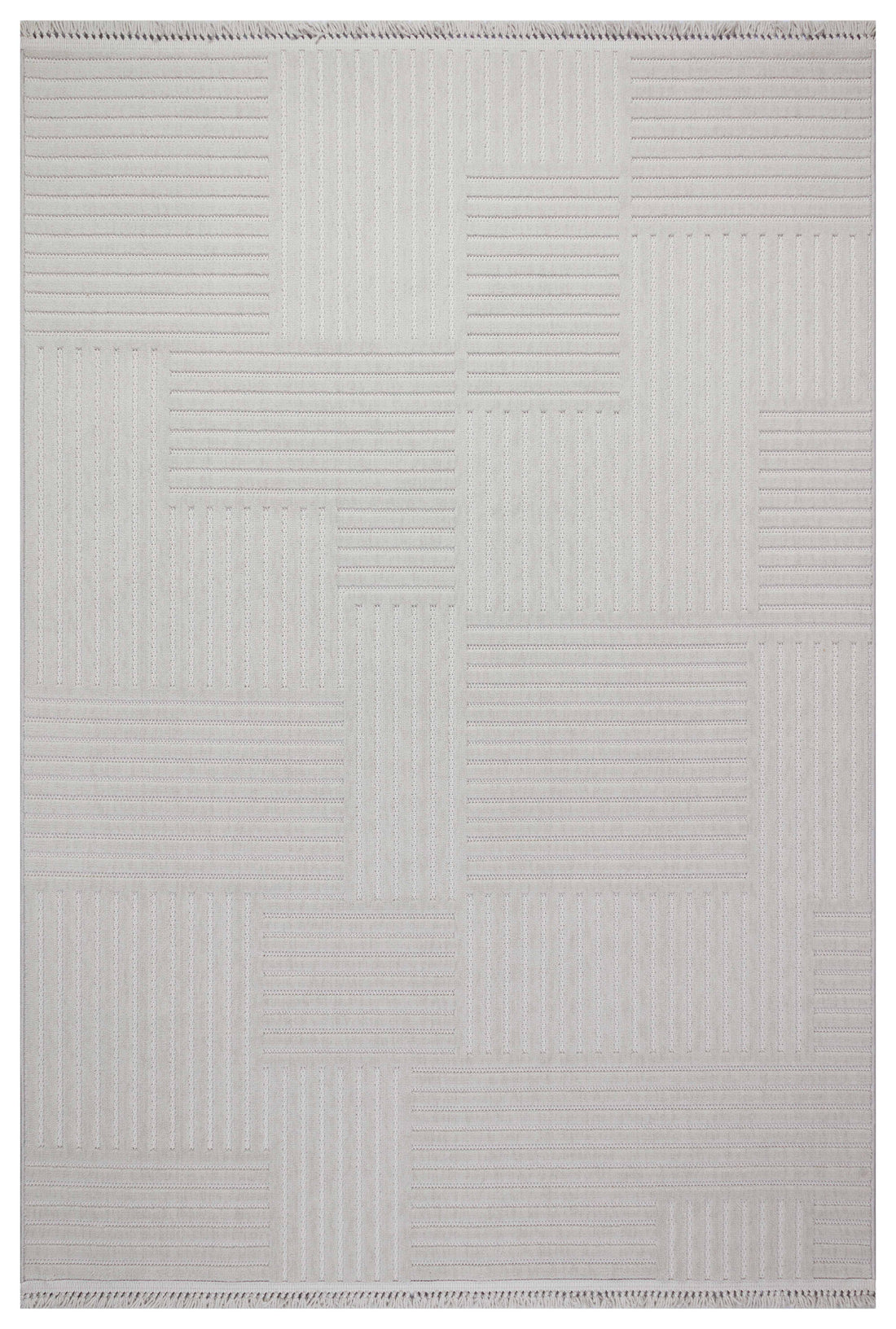 MİLAS T-LT49 GRİ Kabartmalı Modern Geometrik Desenli Salon Koridor Mutfak Halısı