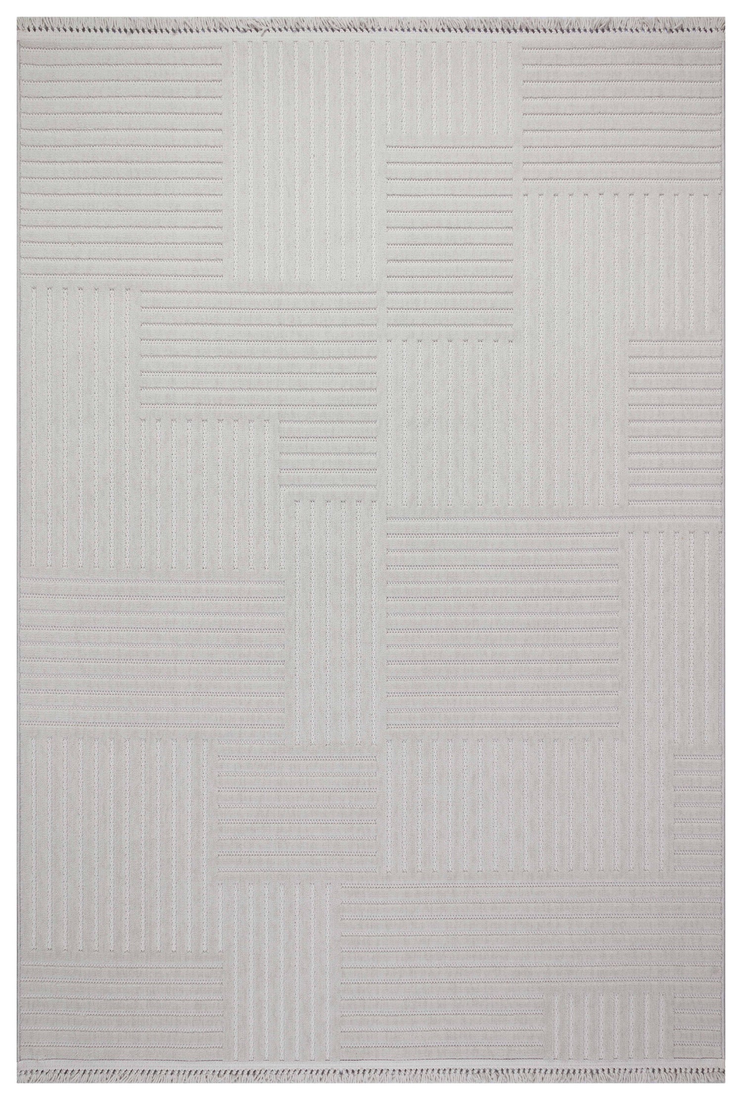 MİLAS T-LT49 GRİ Kabartmalı Modern Geometrik Desenli Salon Koridor Mutfak Halısı