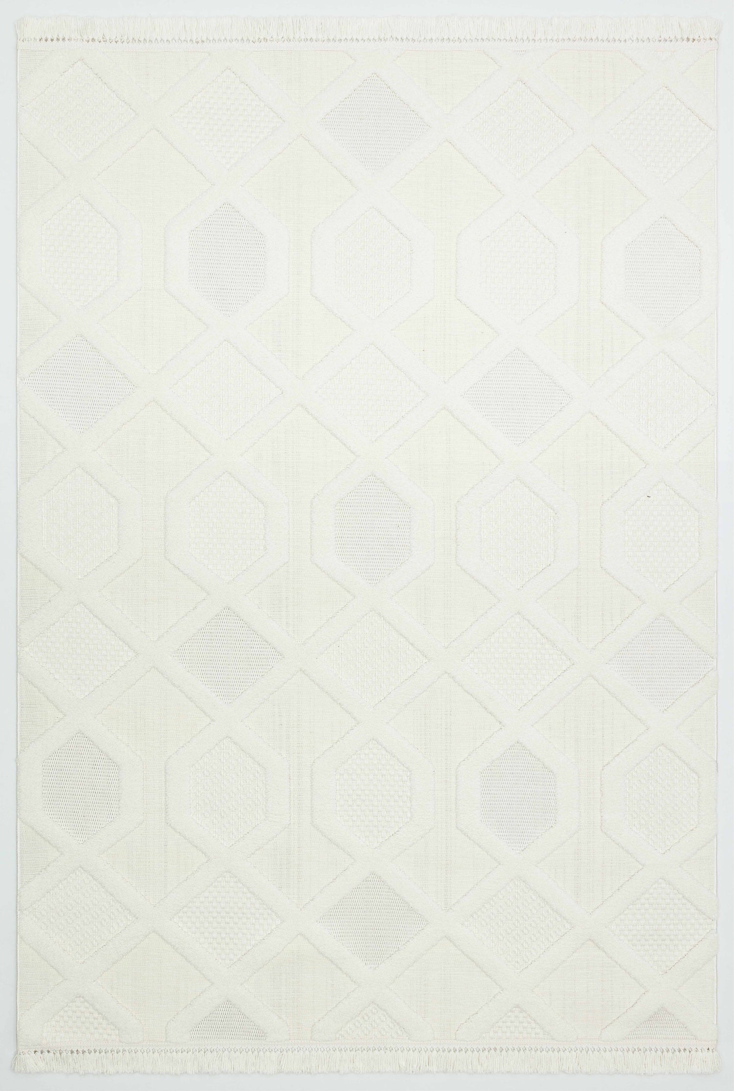 PALERMO KP-142 KREM Kabartmalı Modern Desenli Salon Halısı-KP