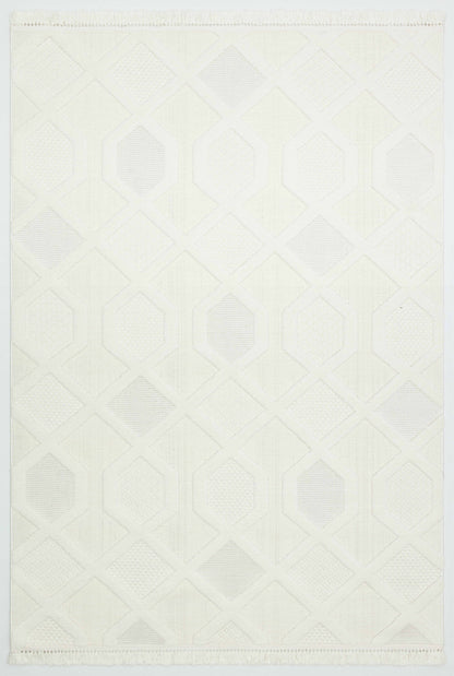 PALERMO KP-142 KREM Kabartmalı Modern Desenli Salon Halısı-KP