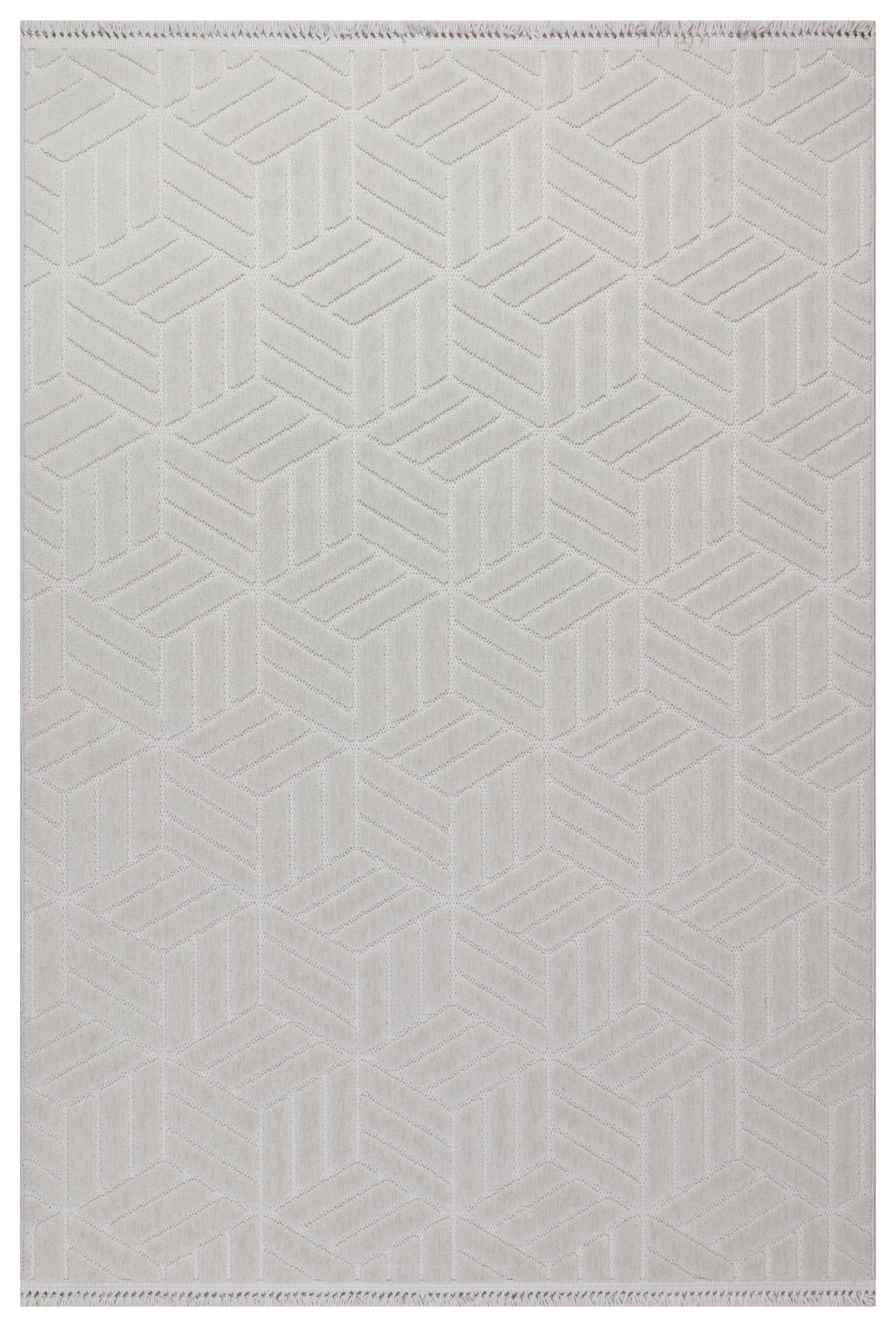 MİLAS T-LO67 GRİ Kabartmalı Modern Geometrik Desenli Salon Koridor Mutfak Halısı