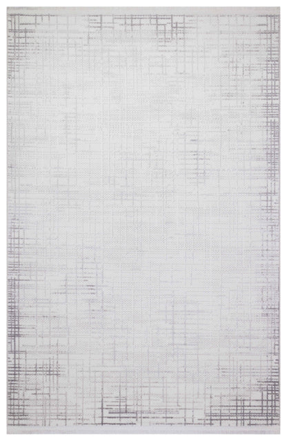 İCON T-OS04 KREM/GRİ Modern Geometrik Desenli Salon Koridor Mutfak Halısı