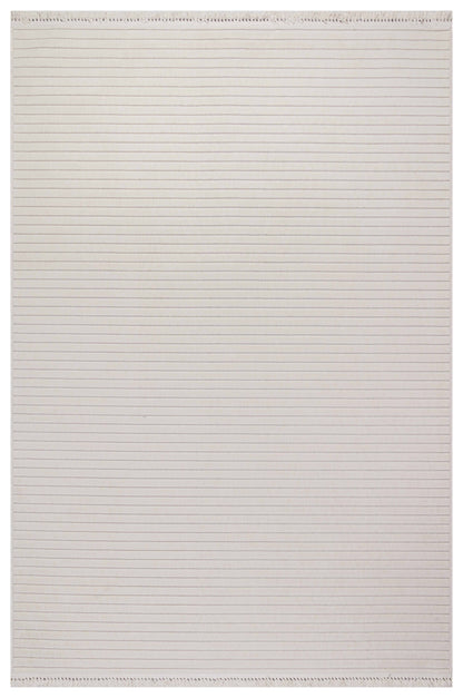 MİLAS T-JP55 BEJ Kabartmalı Modern Geometrik Desenli Salon Koridor Mutfak Halısı