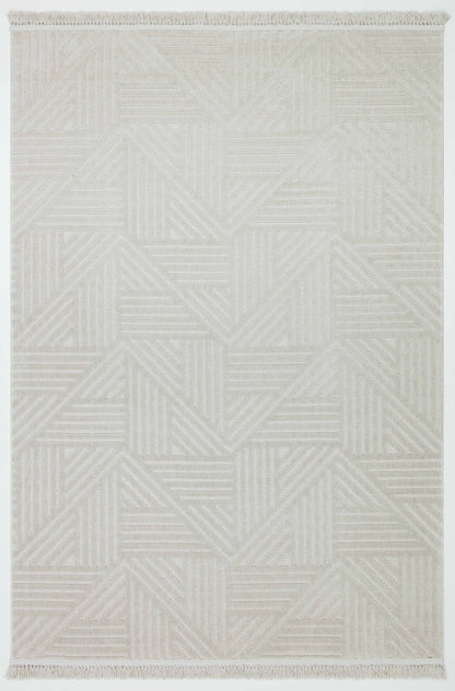 MİLAS C15-GRİ Kabartmalı Modern Geometrik Desenli Salon Koridor Mutfak Halısı