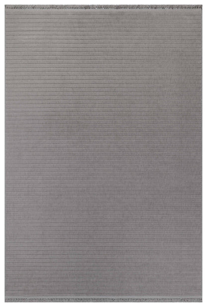 MİLAS T-JP55 ANTRASİT Kabartmalı Modern Geometrik Desenli Salon Koridor Mutfak Halısı