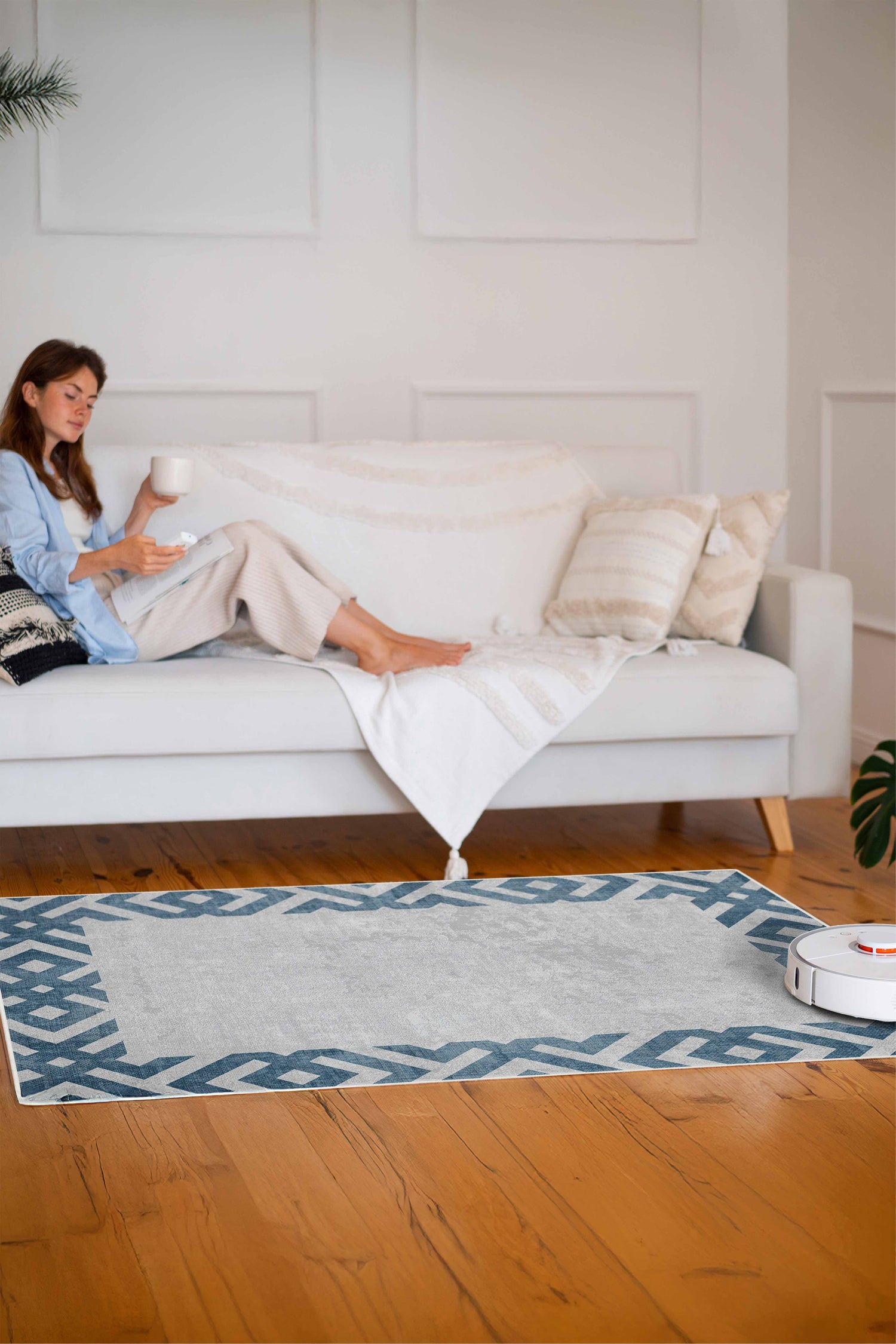 Arte M136-05 Modern Geometrik Desenli Dekoratif Dokuma Halı