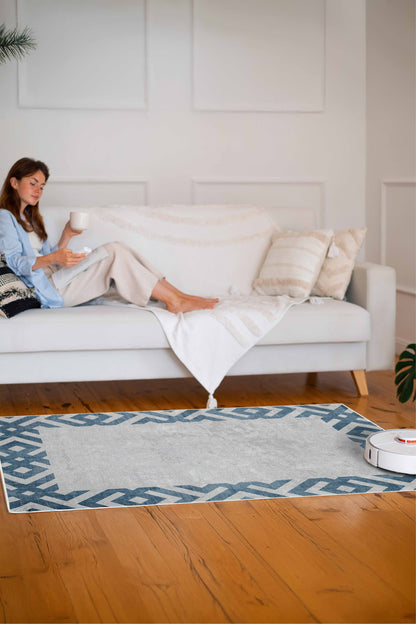 Arte M136-05 Modern Geometrik Desenli Dekoratif Dokuma Halı