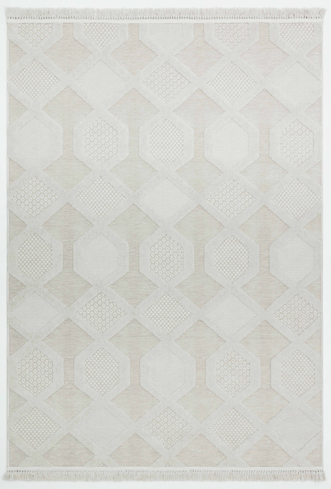 PALERMO L16 GRİ Modern Geometrik Desenli Salon Mutfak Koridor Halısı-KP
