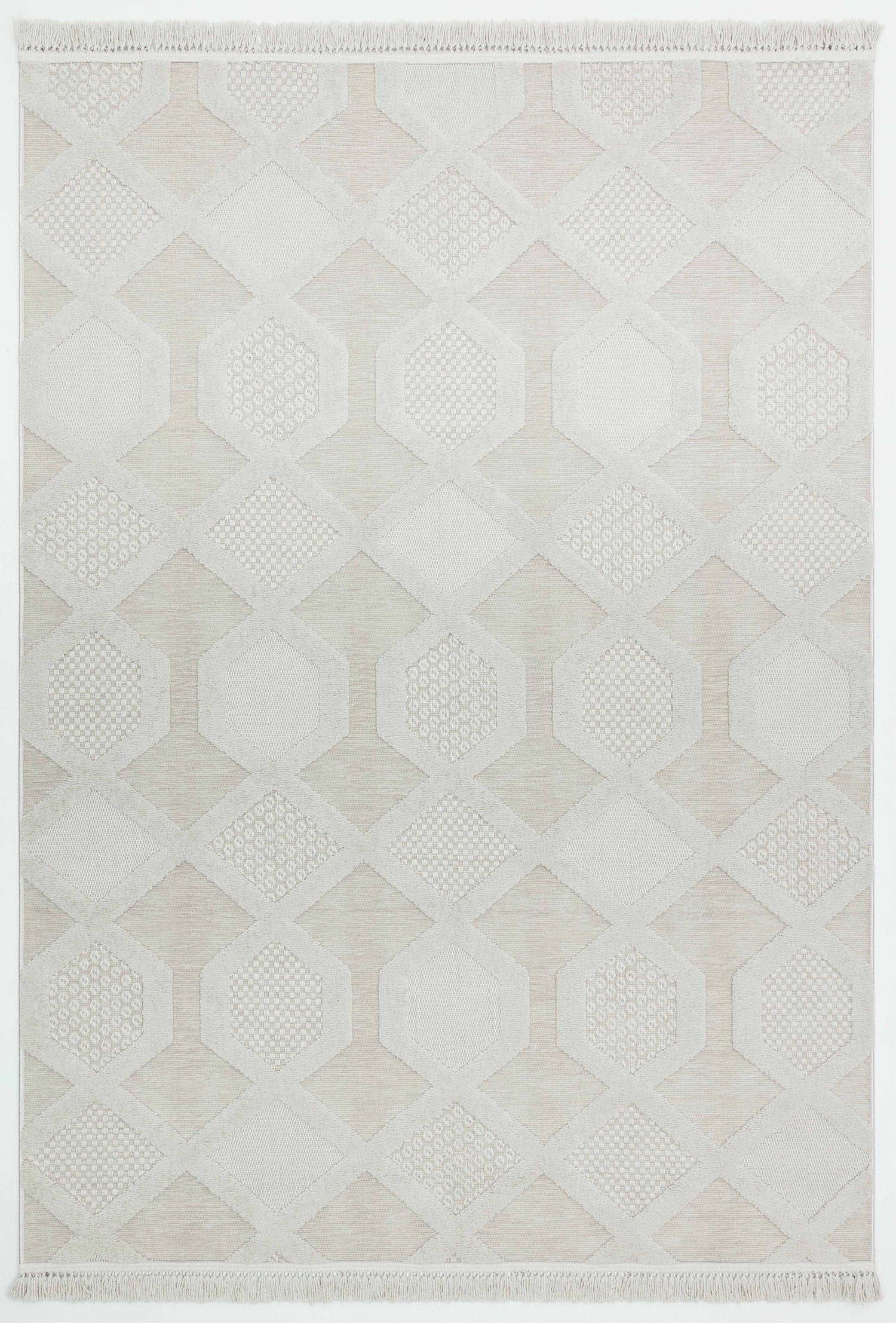 PALERMO L16 GRİ Modern Geometrik Desenli Salon Mutfak Koridor Halısı-KP