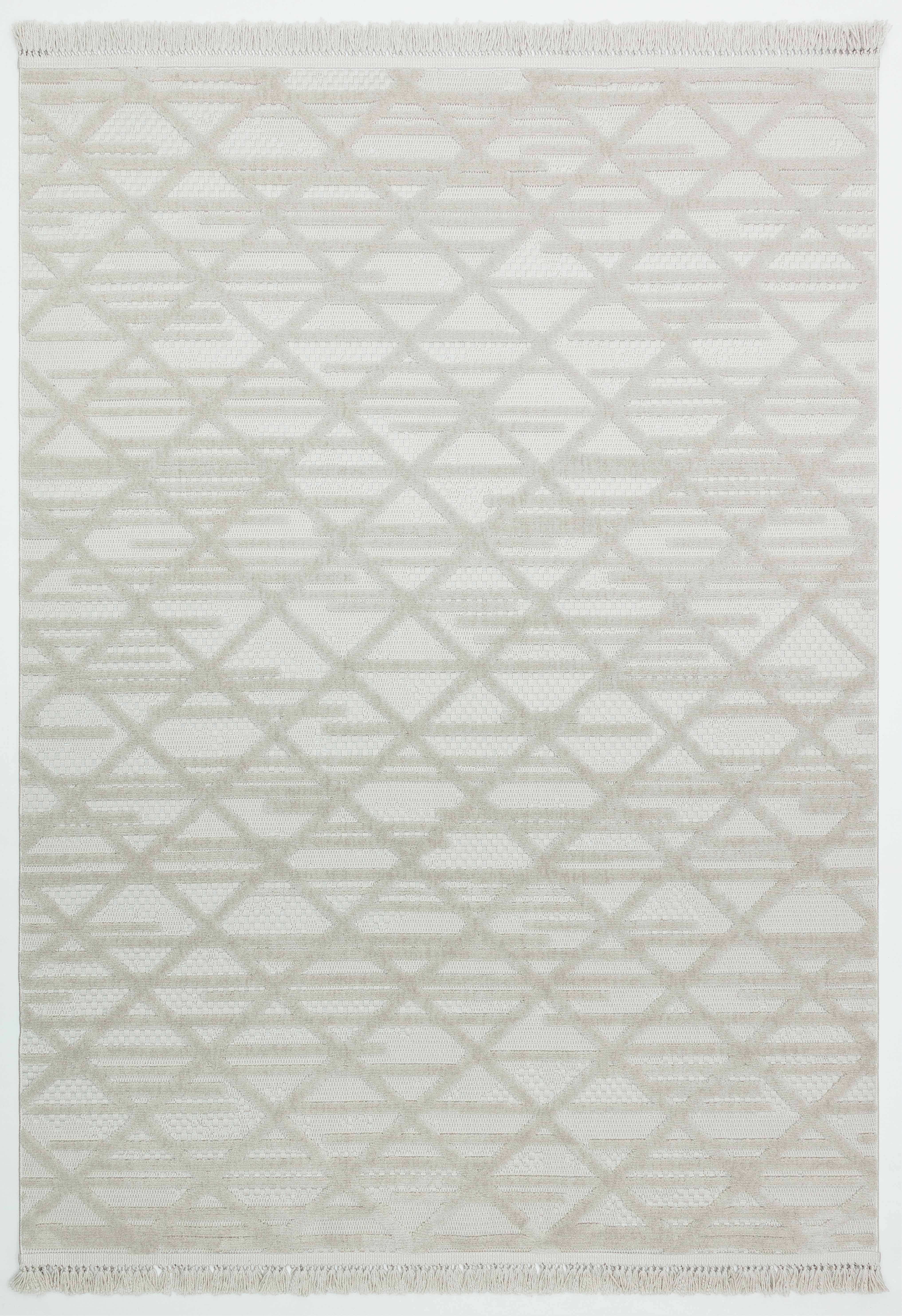 MİLAS C7-GRİ Kabartmalı Modern Geometrik Desenli Salon Koridor Mutfak Halısı