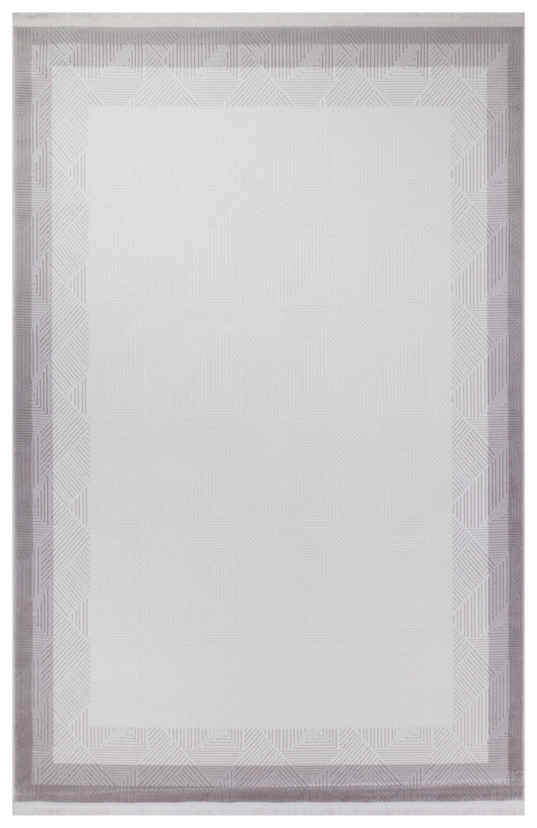 İCON T-OS01 KREM/GRİ  Modern Geometrik Desenli Salon Koridor Mutfak Halısı