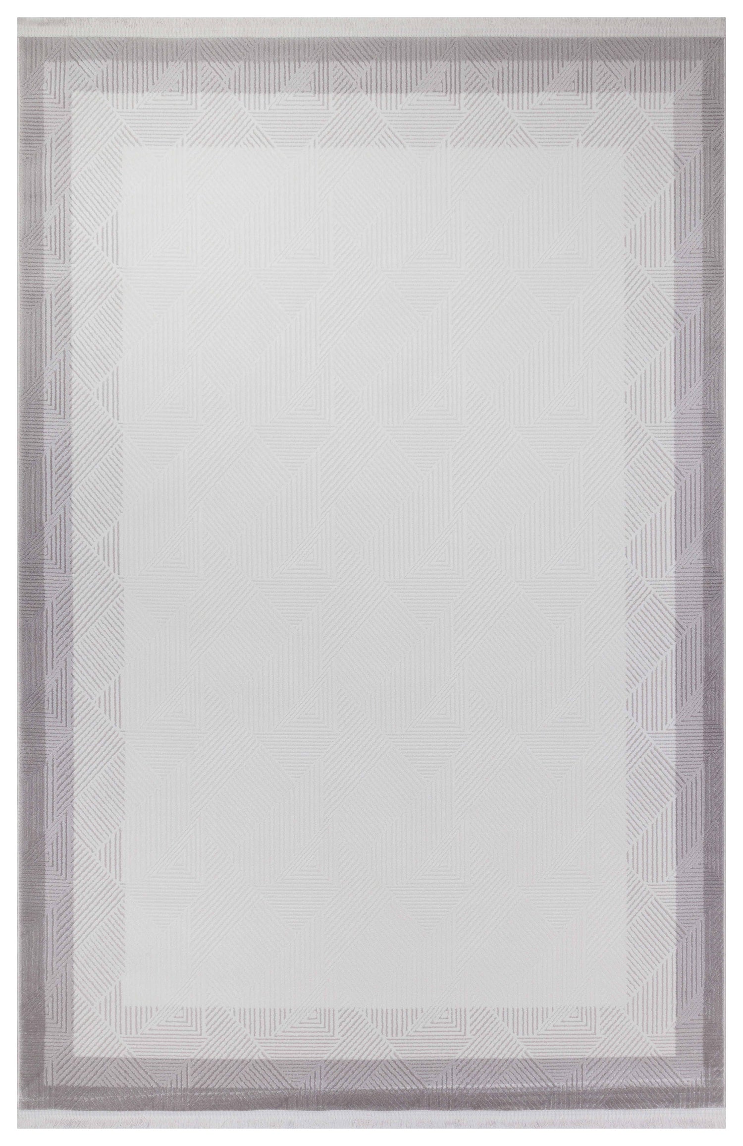 İCON T-OS01 KREM/GRİ  Modern Geometrik Desenli Salon Koridor Mutfak Halısı