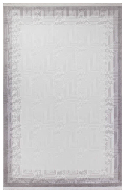 İCON T-OS01 KREM/GRİ  Modern Geometrik Desenli Salon Koridor Mutfak Halısı