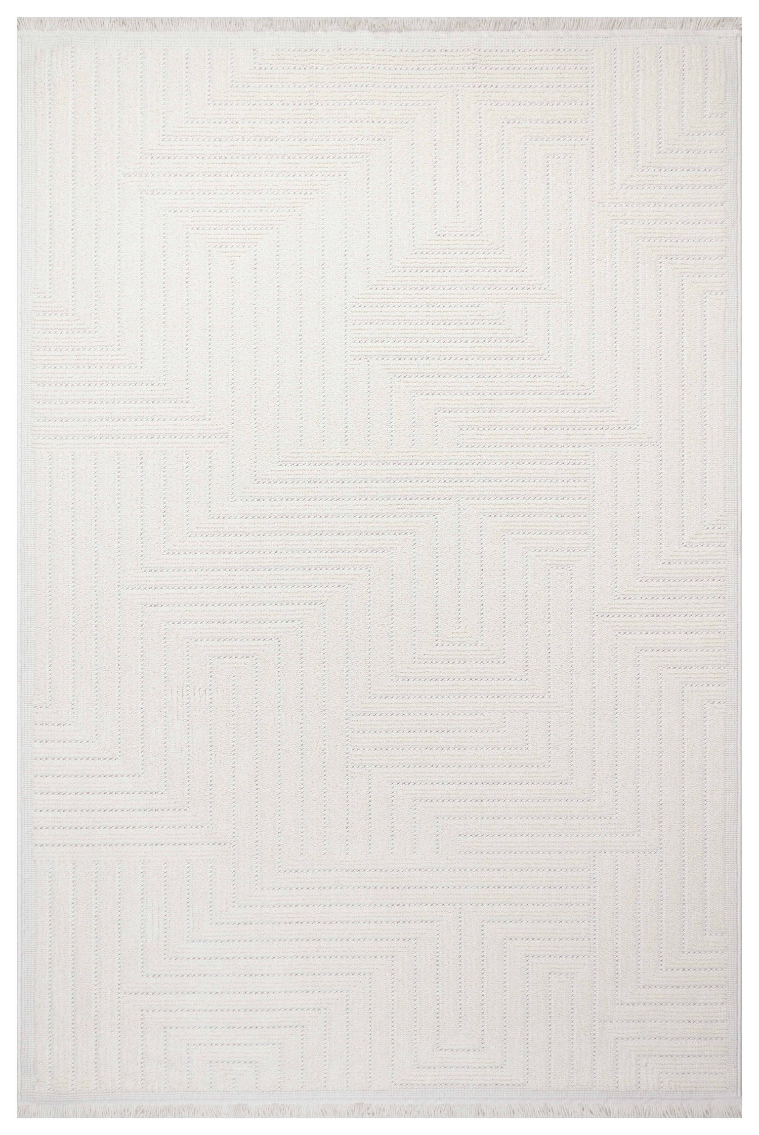 İCON T-LP07 KREM Modern Geometrik Desenli Salon Koridor Mutfak Halısı