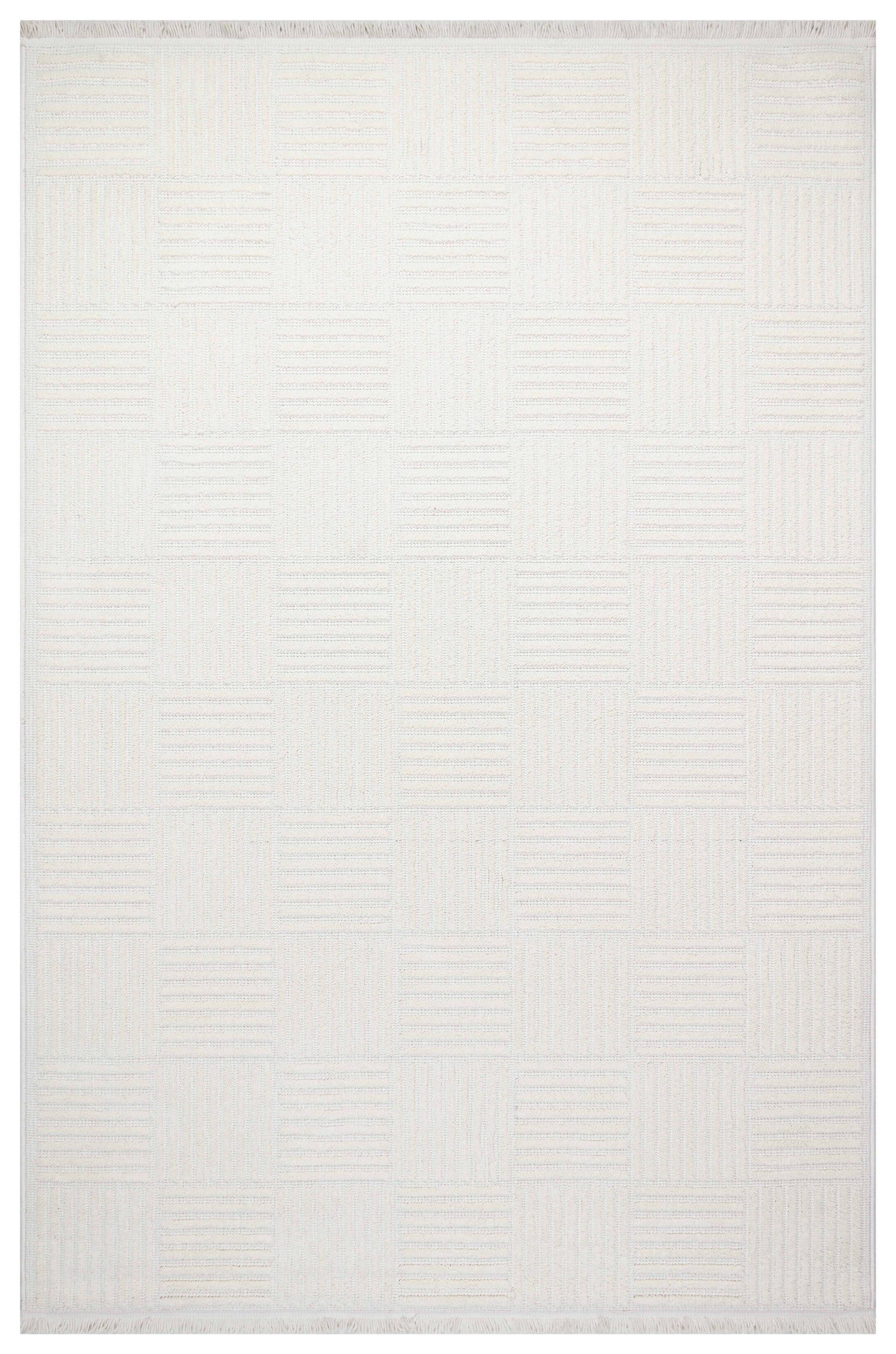 İCON T-LP01 KREM Modern Geometrik Desenli Salon Koridor Mutfak Halısı