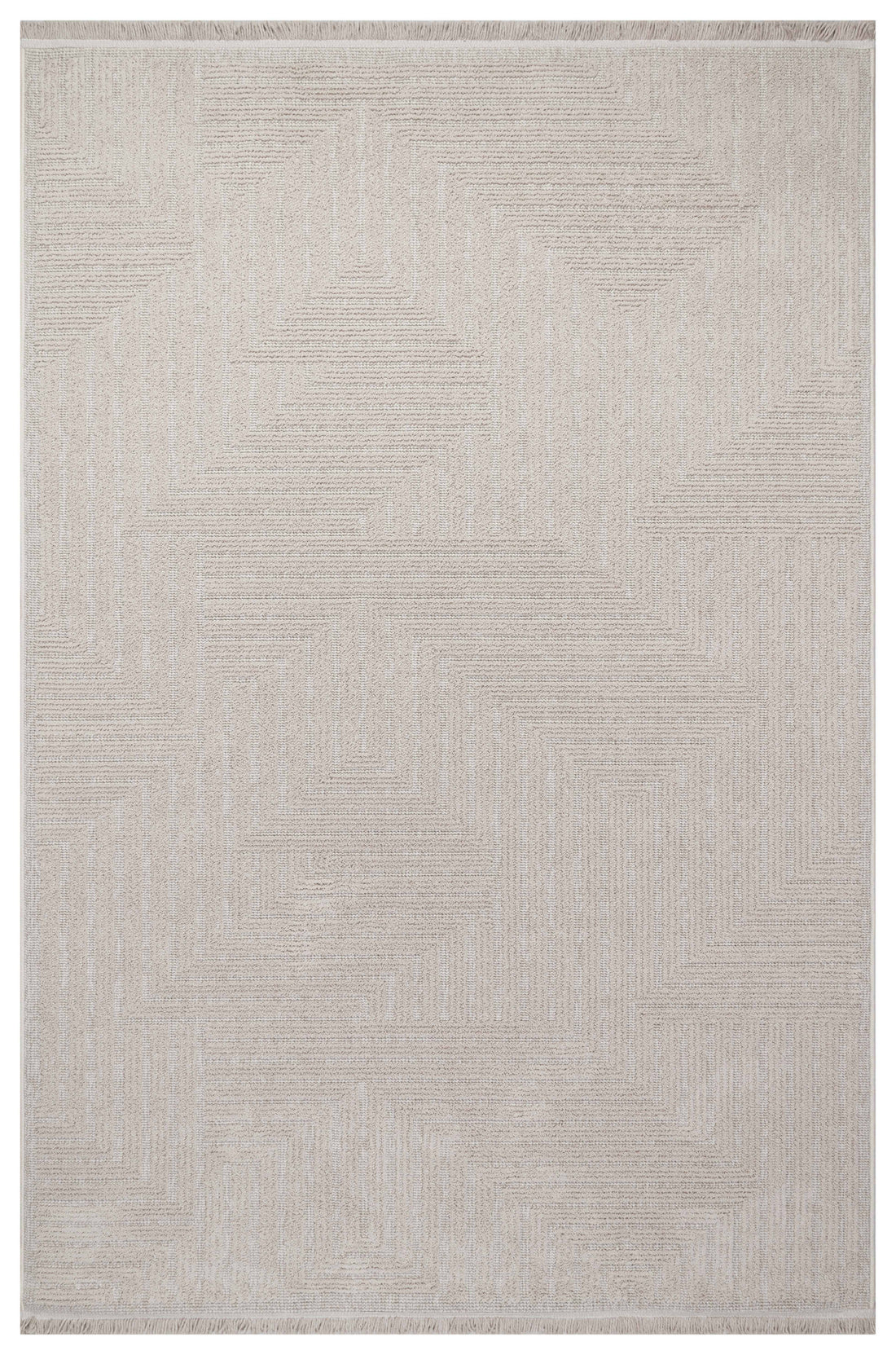İCON T-LP06 BEJ Modern Geometrik Desenli Salon Koridor Mutfak Halısı