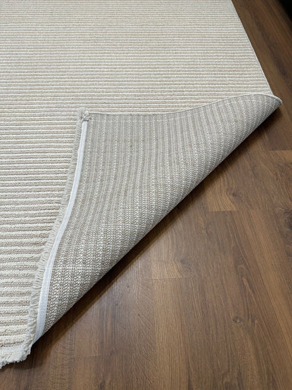 PALERMO P-URN606 KREM Kabartmalı Modern Desenli Salon Halısı
