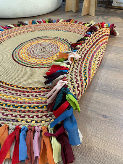 JÜT-1001 Elde Dokuma Doğal Jüt Hasır Halı