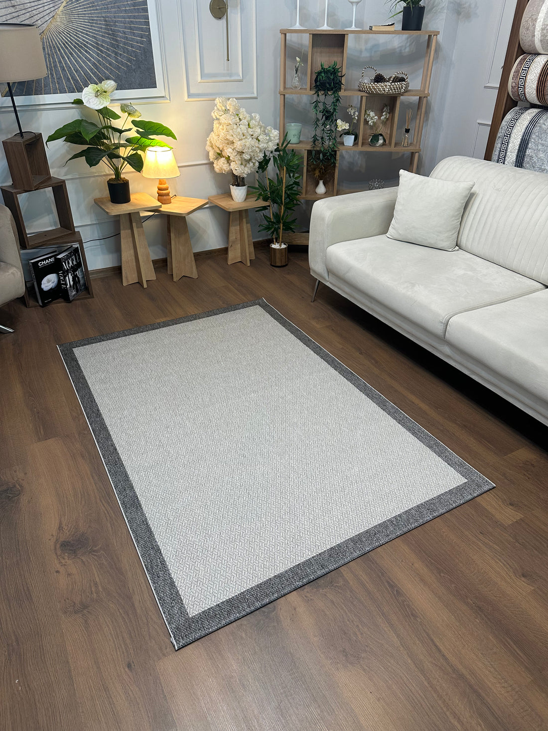 SİSAL-C01619 GRİ Jüt Hasır Dokulu Doğal Salon Mutfak Koridor Balkon Halısı