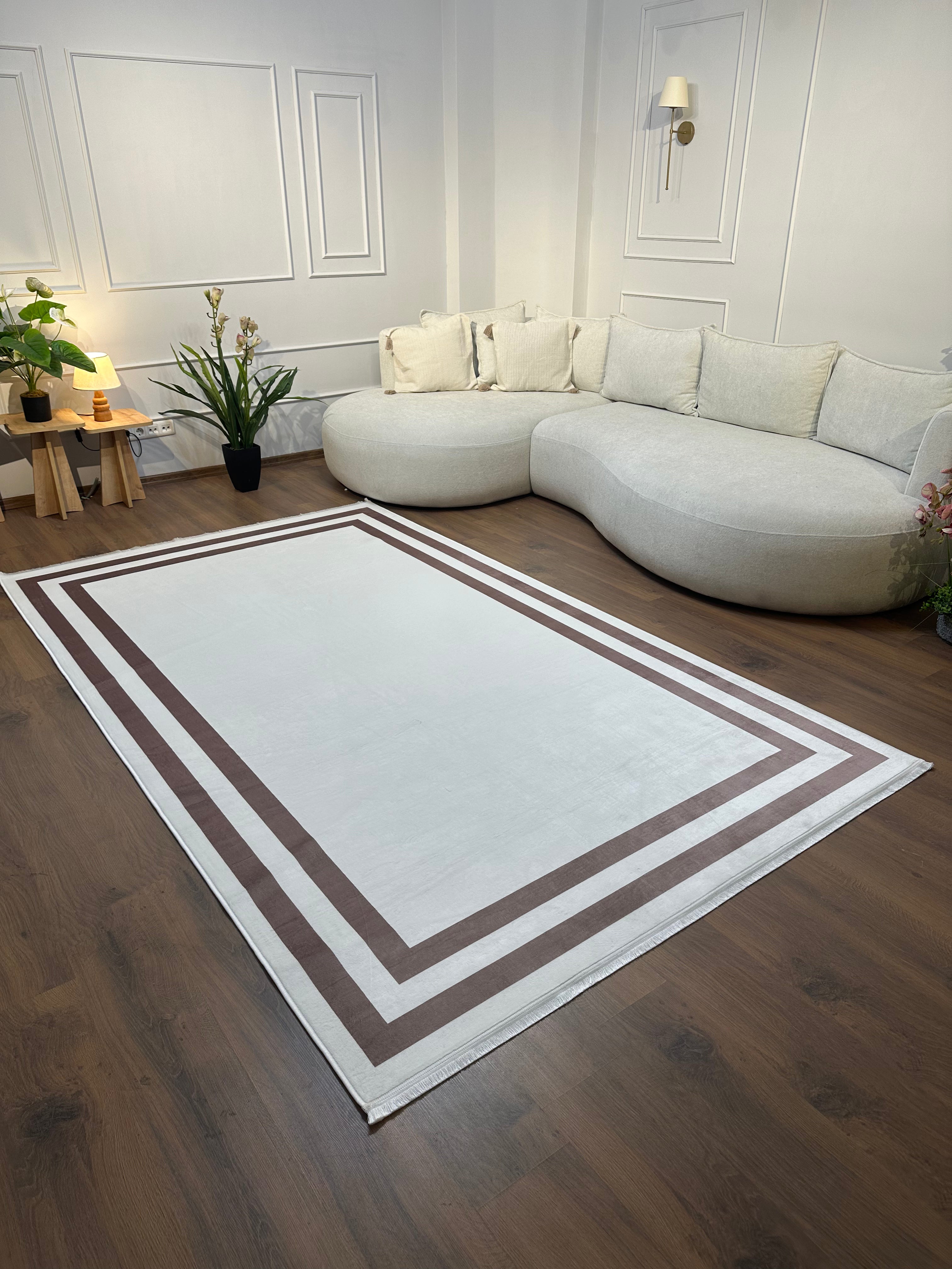 FRAME VİZON - %100 Pamuk Dokuma Taban Makinede Yıkanabilir Kaymaz Halı